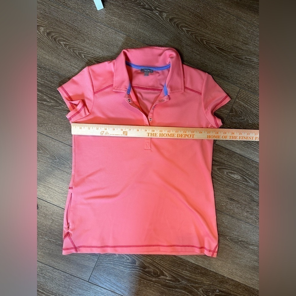 Talbots Golf Polo Shirt w/ Pocket in coral pink - Picture 9 of 9